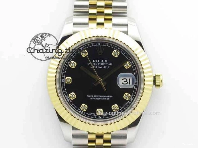 YG Best Edition Diam Maker On DateJust Black Bracelet A2813 BP SS 41mm II Dial Jubilee 0423